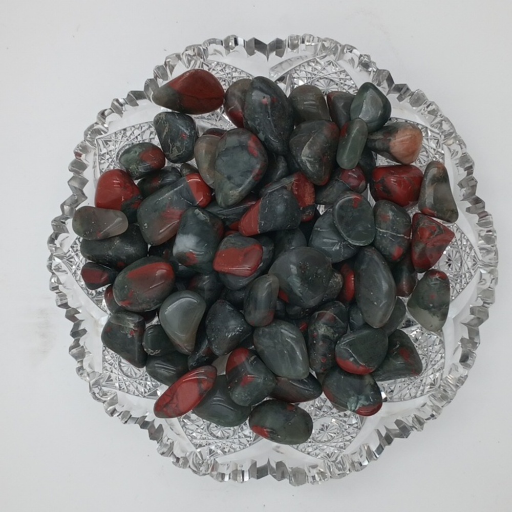 4 Piece Beautiful Natural Bloodstone Jasper Healing Tumbled Semiprecious Stones